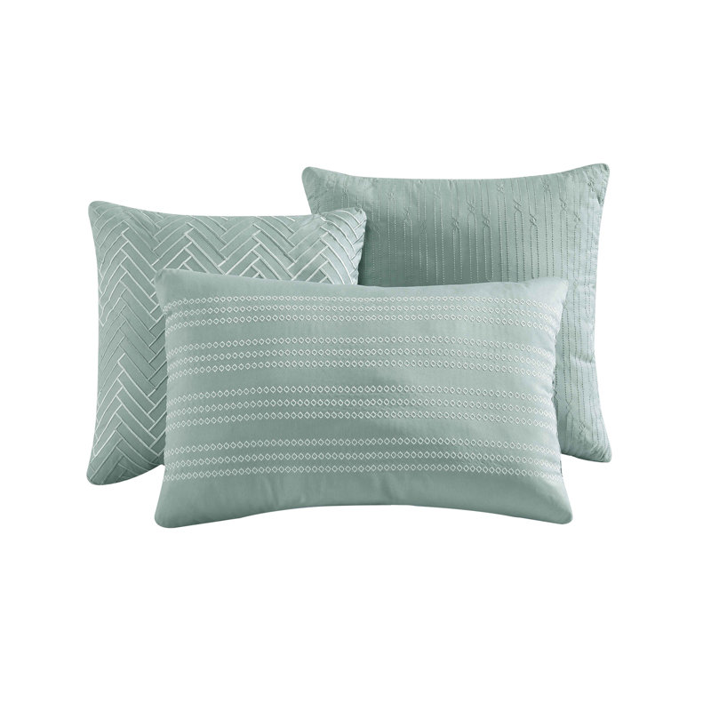 Turin Crinkle, Queen Comforter + 8 Additional Pieces, Green