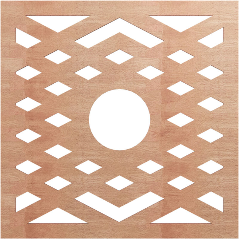 Médaillon de plafond 24 po x 6 1/4 po x P 6/8 po, Cerisier, H 22 po x l 22 po x P 0,38 po