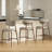 25" Counter Height Upholstered Bar Stool with Metal Frame, Curved Backrest and Footrest-754098729