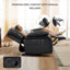 Ensemble de salon inclinable manuel en similicuir 3 pièces avec console de rangement et porte-gobelets-1631004000