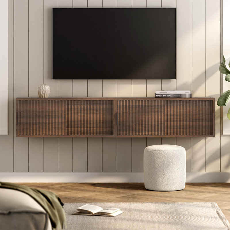 Wall-Mounted Nightstand(Set Of 2), Brown