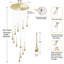 Luminaire suspendu en cristal 12 lumières Komb-529223403