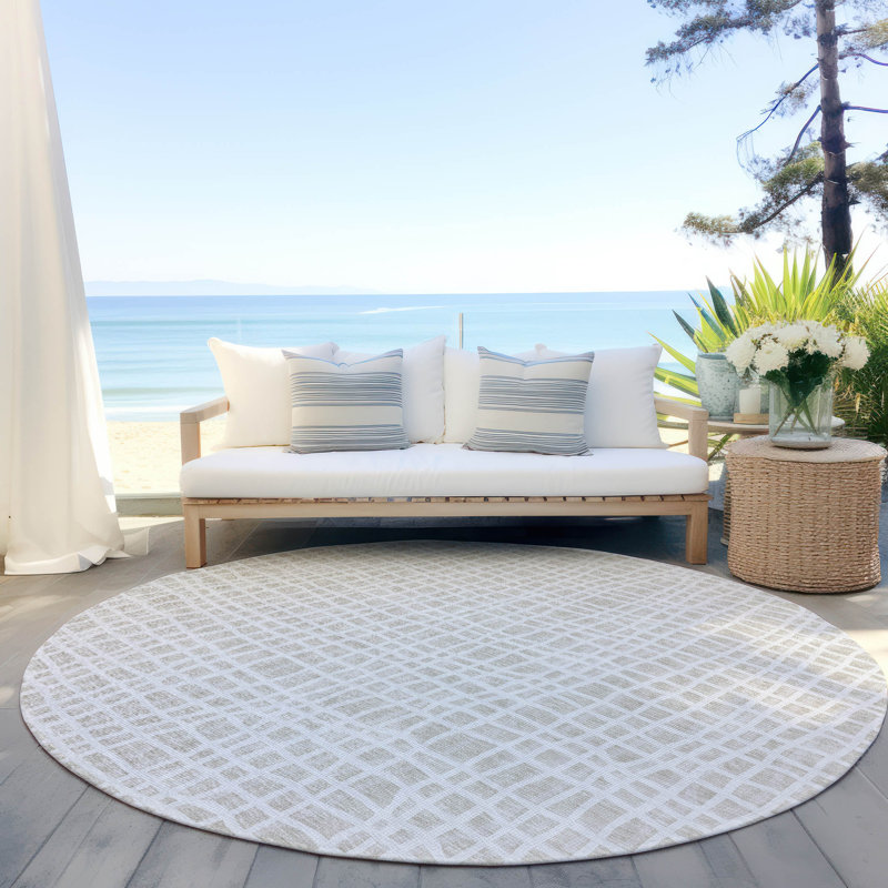  Tapis d'entrée / extérieur antidérapant Finck, Rond 8 pi