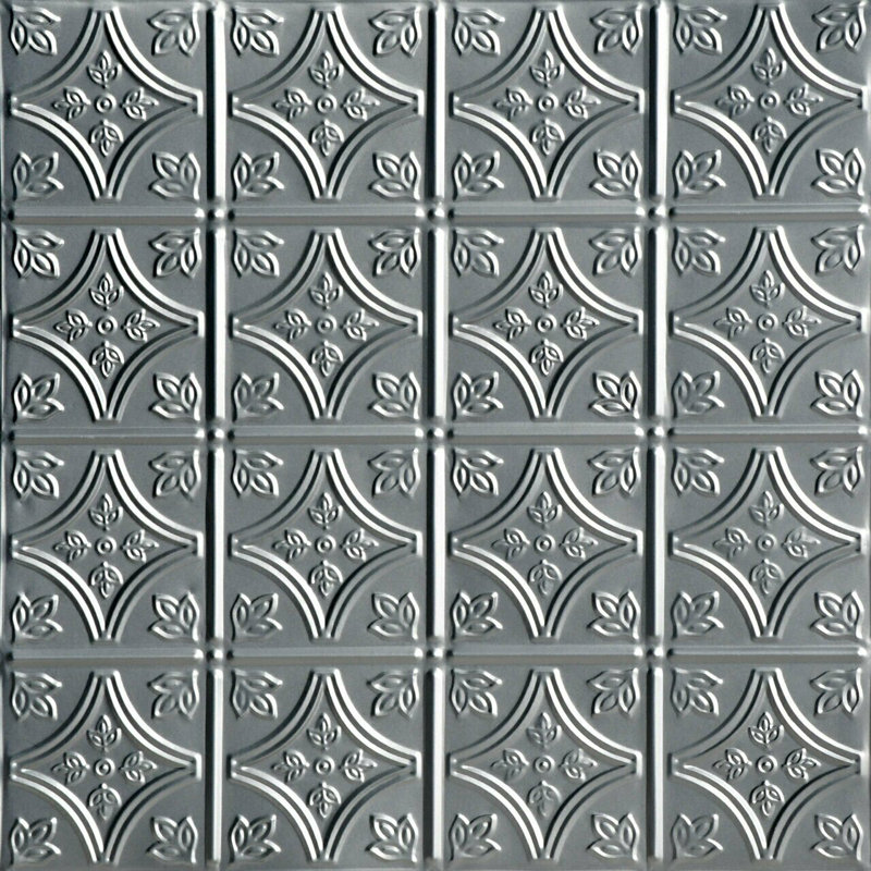 Tiny Tiptoe 2 ft. x 2 ft. Drop-In Tin Ceiling Tile, Lacquered Steel
