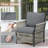 Outdoor Wicker Arm Chairs – Set of 2 – 4" High-Density Sponge Cushions, Olefin Covers