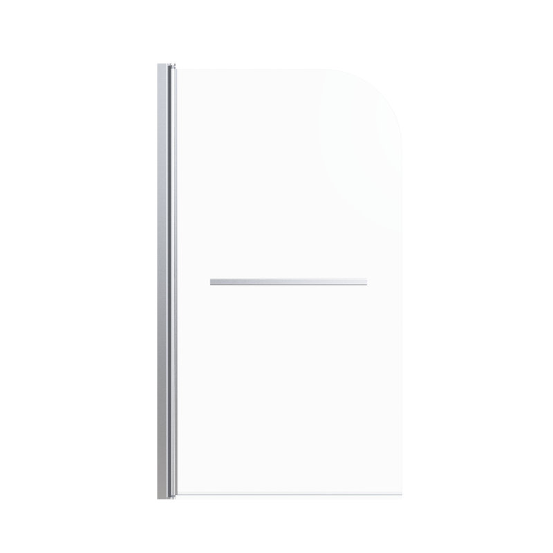 Porte de douche pivotante sans cadre avec verre trempé transparent 1/4 po Camden, Chrome chrome