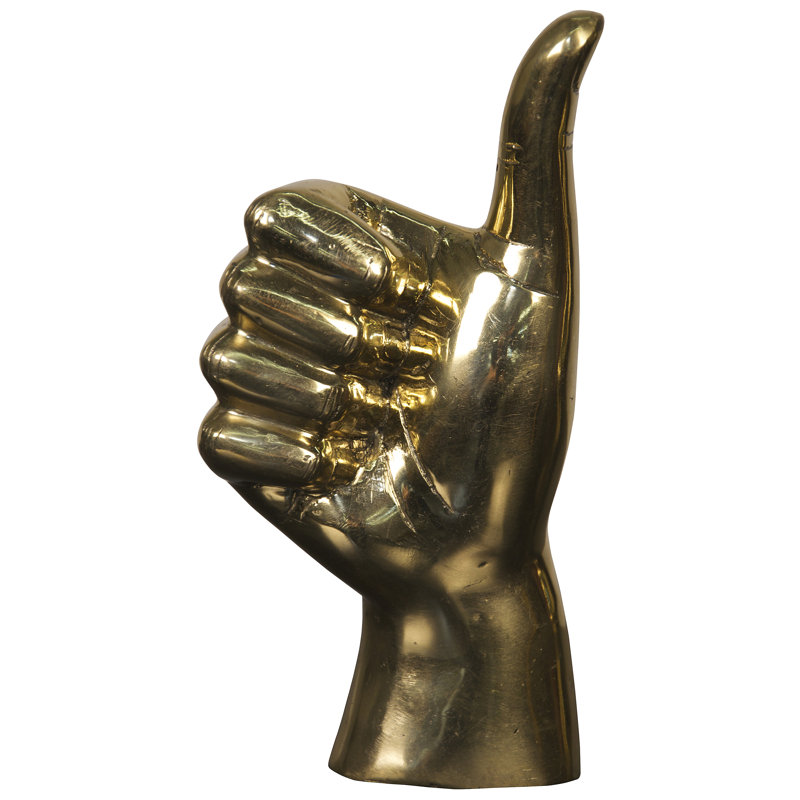 Thumbs Up Figurine, Brass