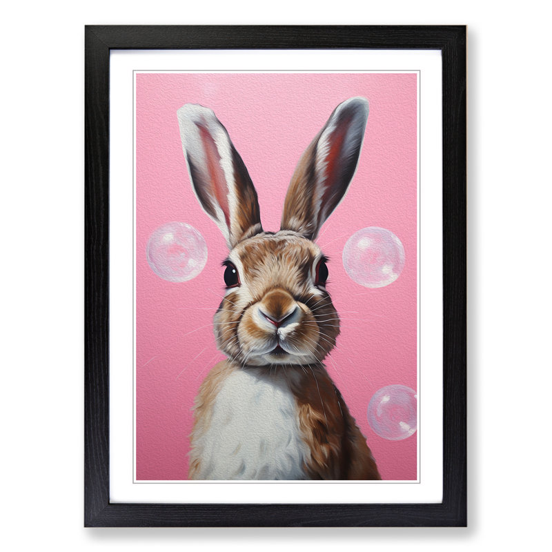 Hare Bubble Gum Painting No.2 - Framed Print