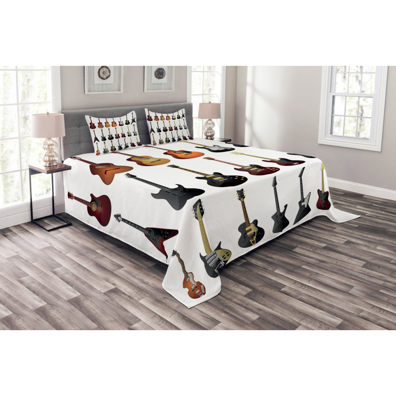 No Pattern Bedspread with Pillow Shams, 220 x 264 cm