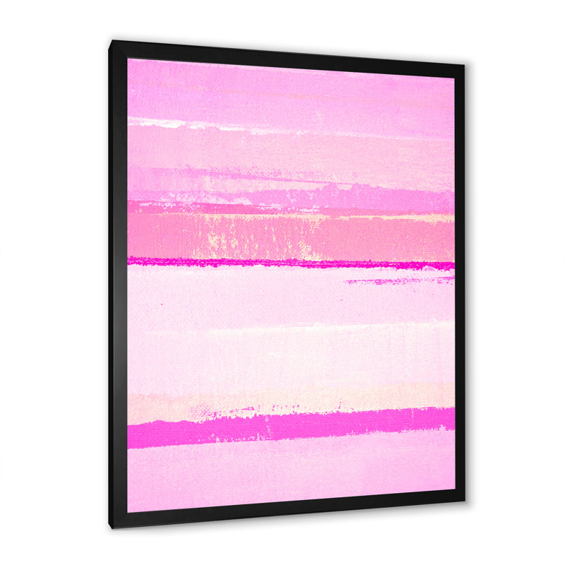 Colorfields In Shades Of Pink - Modern & Contemporary Canvas Artwork, Black Picture Framed, 20" H x 12" W x 1" D