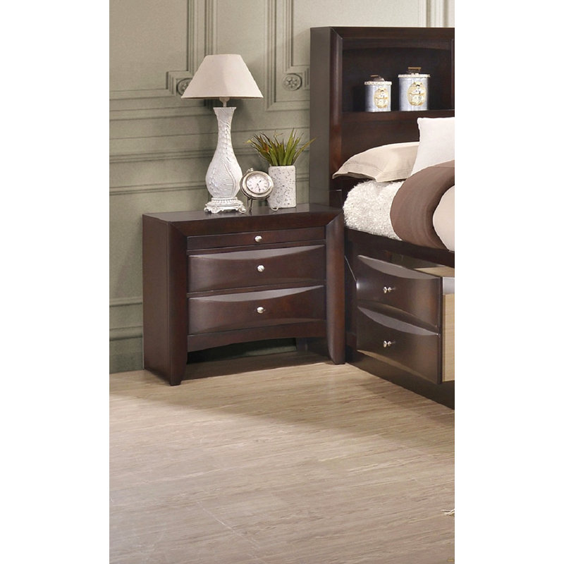 1Pc 2 Drawer Nightstand End Table
