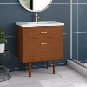 Arijana 30" Single Bathroom Vanity Set (sink was broke and removed cabinet scuffed up but in decent condition)(caution still may be sharp pieces from broken sink)