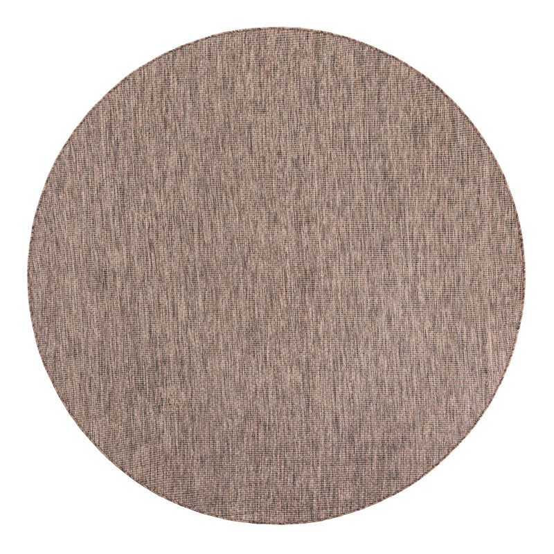 Tapis intérieur brun clair Abderus, Rond 7 pi 10 po