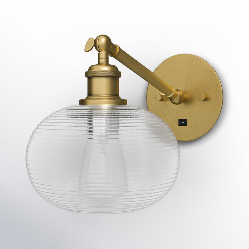 Larrick Steel Armed Sconce, Brushed Brass