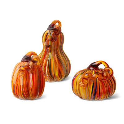 3 Piece Halloween Harvest Gourd Pumpkin Set