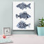  «Blue Fish 2» par Emma Scarvey, art mural sur toile, 12 po x 16 po