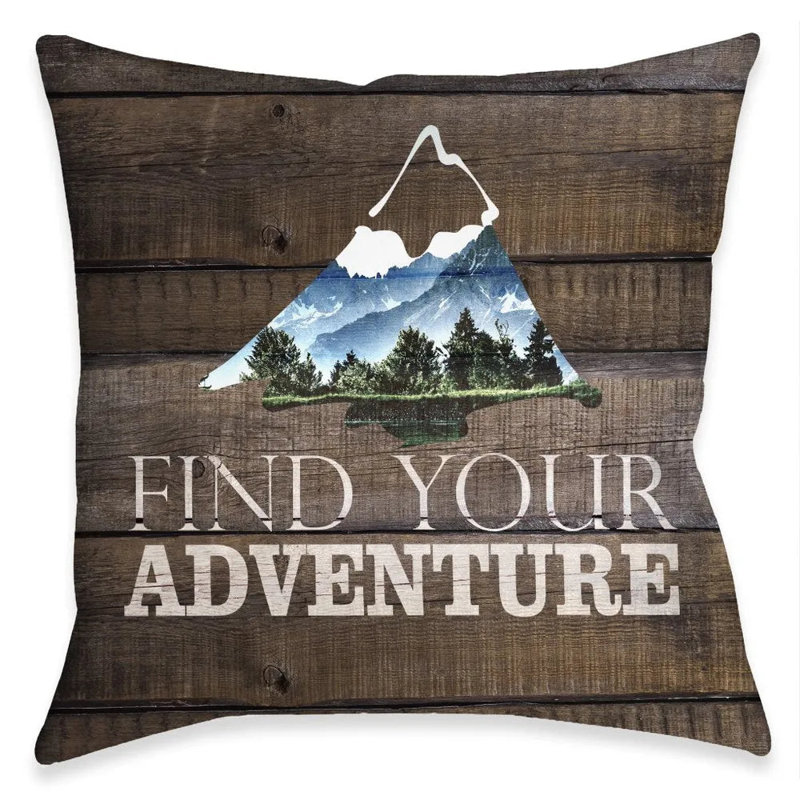 Adventure Mountain Reversible Throw Pillow