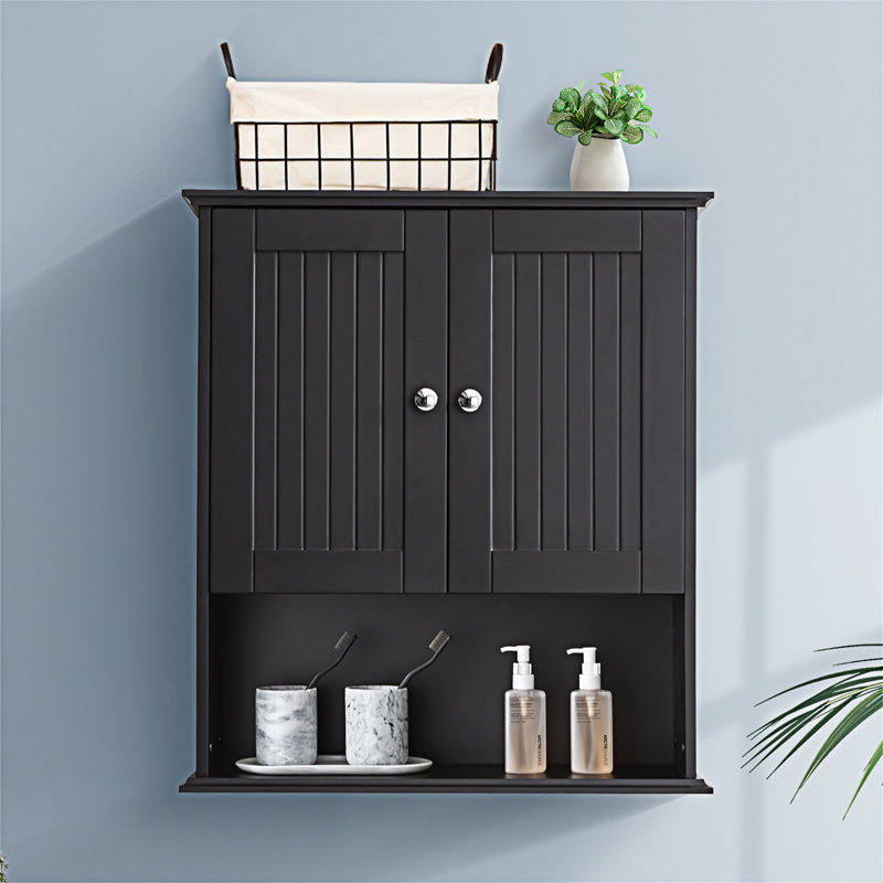 Bathroom Wall Cabinet Storage Cabinet, Black