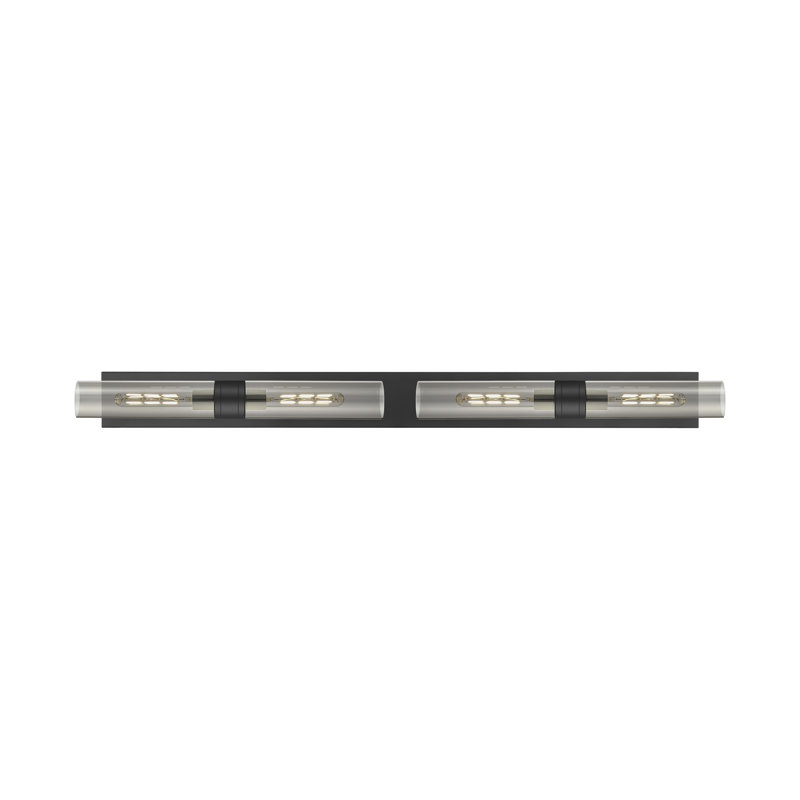 Ballston - Maliyah - 4 Light 51" Bath Vanity Light, Matte Black, Light Smoke
