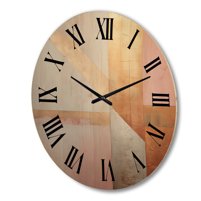 Horloge murale en bois massif Powersville, Très grand