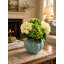 Arrangement floral d'hortensia artificiel avec vase en céramique