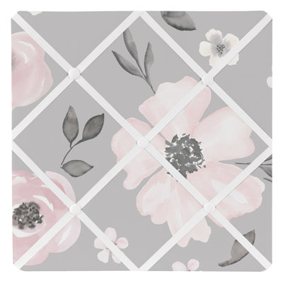 Watercolor Floral Grey Wall Mounted Photo Memo Board By Sweet Jojo Designs