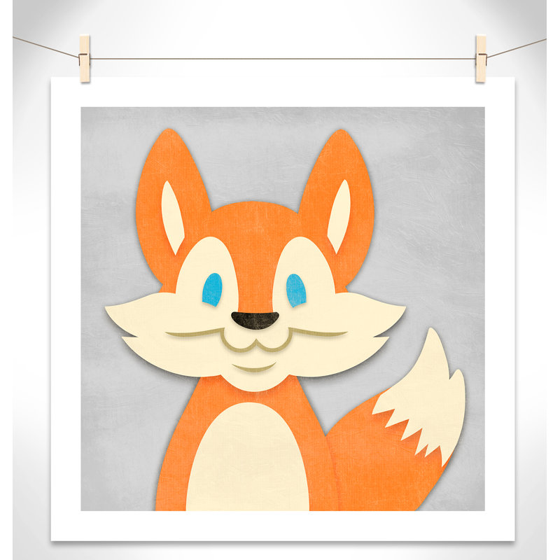 «Cheery Fox», impression sur papier, H 31 po x l 31 po x P 1 po, Papier