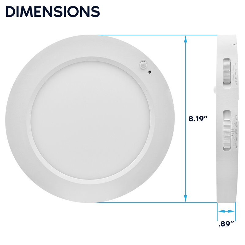  5-Inch LED Flush Mount Ceiling Light with Bi-Level Adjustable PIR Motion Sensor, 12W, 1000LM, 5CCT, Dimmable, CRI90, Title 24, ETL 4 Pack