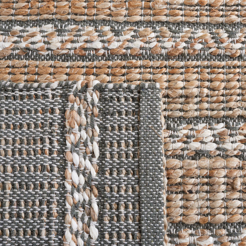 Abdelilah Geometric Flatweave Olive/Natural Area Rug, Rectangle 8' x 10'