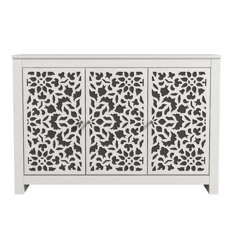 Culbreath Arrastia 3 Door Wide Sideboard, Pearl White Oak, Barli