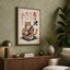 Cat with Stringed Instrument Japandi - Wrapped Canvas-449267788-449267792