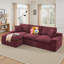 Canapé modulaire en L en chenille Boneless-1435157147