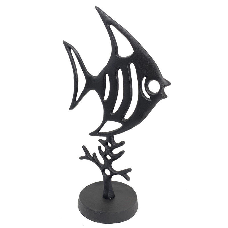 ANGEL FISH Iron Ornament 37cm, Mocha
