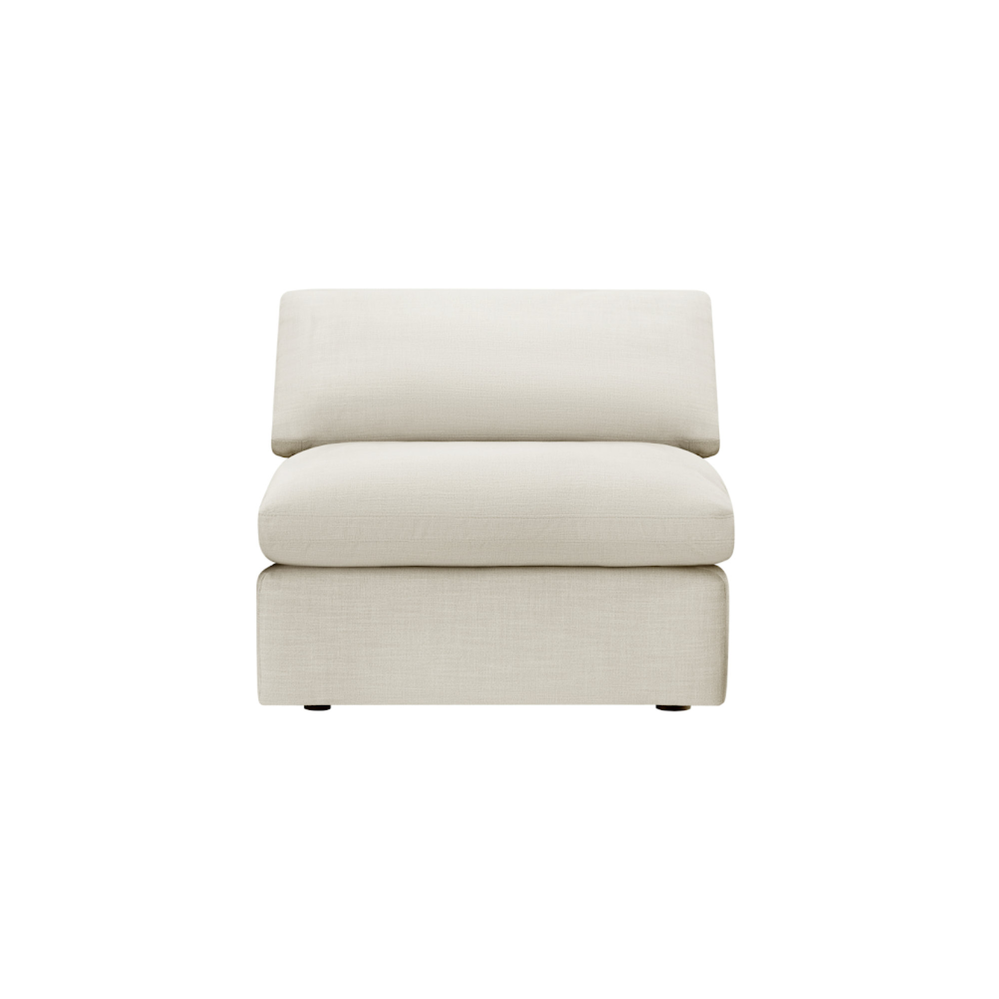 Asher Upholstered Armless Chair, Effie Linen Performance Linen