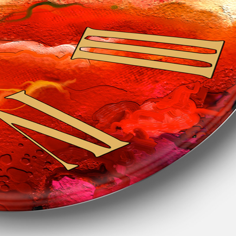 Nuage de rouge mauve et rouge - horloge murale moderne, Moyen