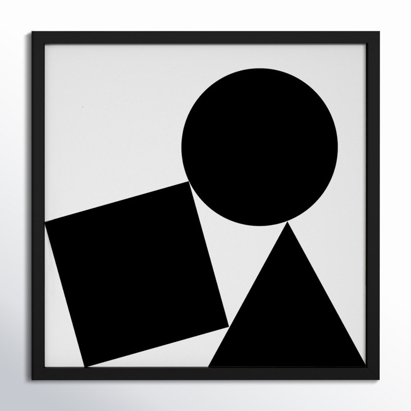 Shapes Stack Print, Black Framed, 16" H x 16" W