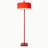 Stretch Arc Floor Lamp - 87", Red Finish, Step Switch, Rectangular marble base