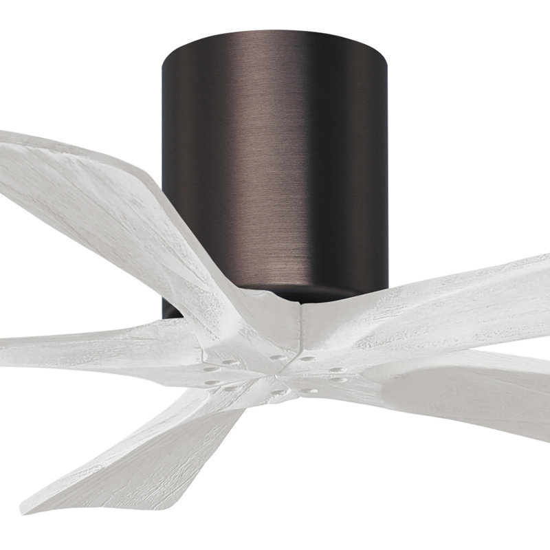Ventilateur à pales encastré 5 pales Irene, Bronze brossé, Blanc mat, 42"