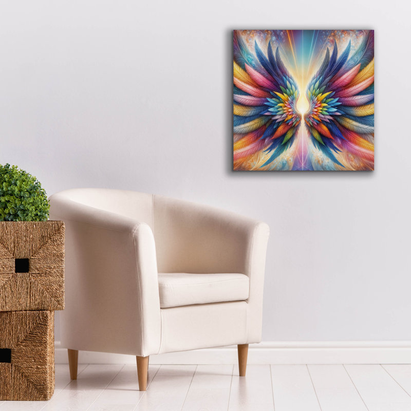  «Wings Of Light 5» par Rey Klimt, art mural sur toile, 26 po x 26 po