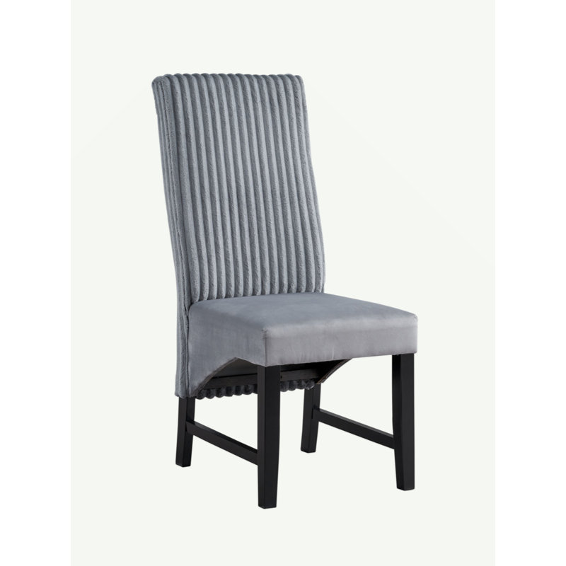 Ensemble de 2 chaises d'appoint en velours côtelé gris Kini