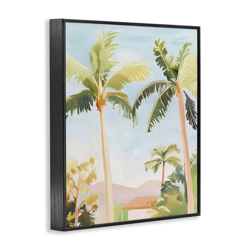 Giclée encadrée «Rising Above Tropical Palms», conception par The Prints Vibe, 14 x 11, Midnight Black Giclee Framed