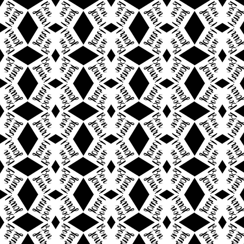 Ensemble de housse de couette très grand DiaNoche en microfibre par Zara Martina - Motif Bonjour noir et blanc