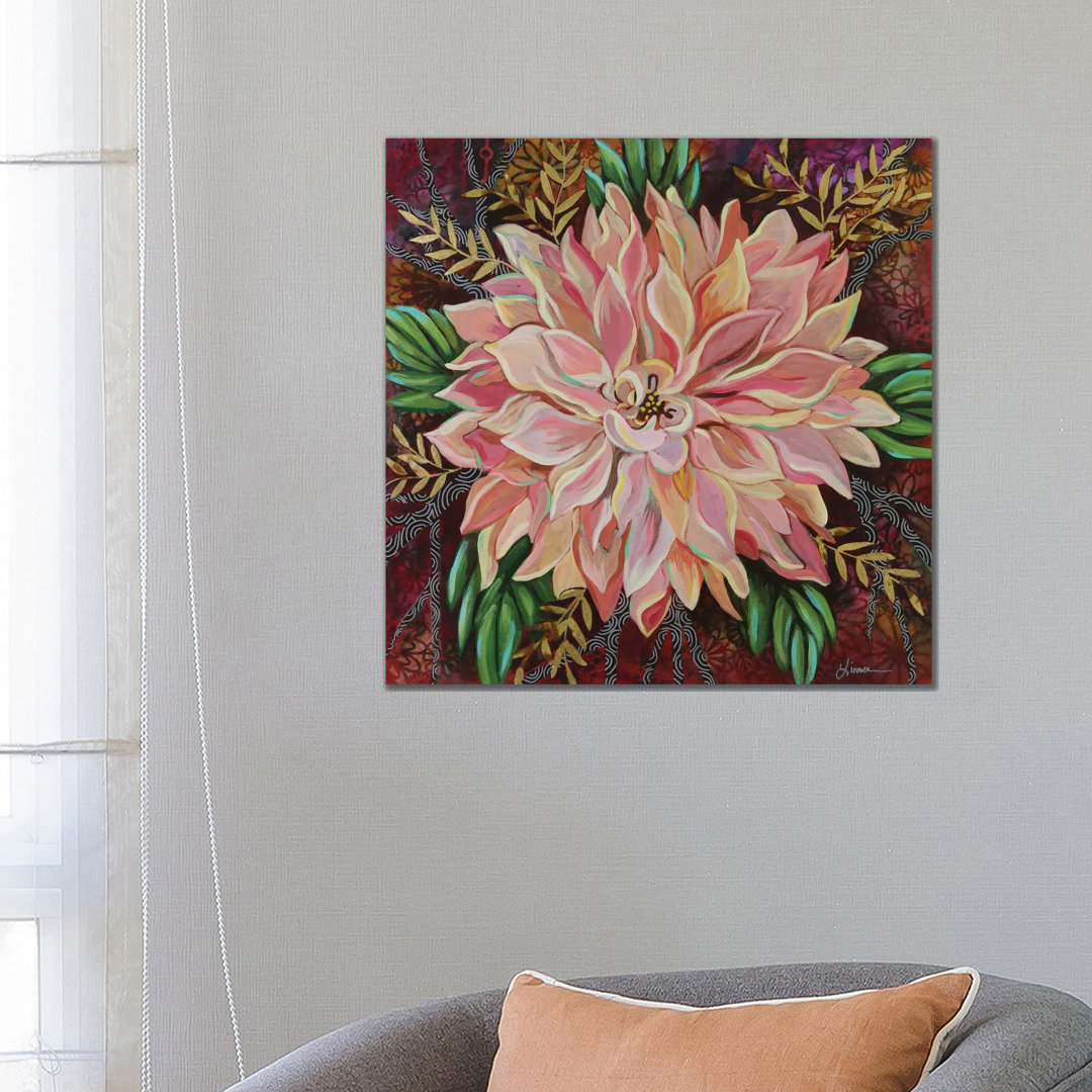 Cafe Au Lait Dahlia von Linnea Tobias - Galerieverpackte Leinwand Giclée auf Leinwand ohne Rahmen