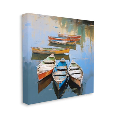 «Breakwater Bay Canoe Reflections In Lake on Canvas» par Irena Orlov, reproduction