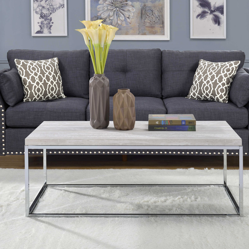 Oak And Coffee Table With Rectangular Design Sled Base Stylish Surface Robust