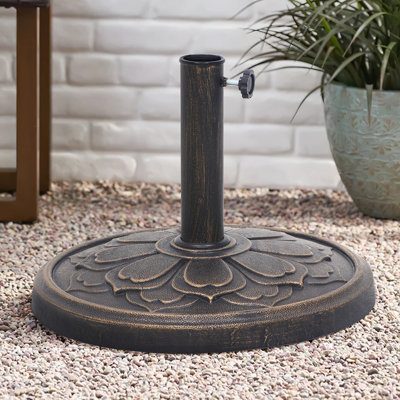 48 round patio table with umbrella hole Vicllax 53" Round Patio Dining Table for 6 or 8, Metal Outdoor Dining Table with Umbrella Hole for Garden Lawn Balcony Deck, Black