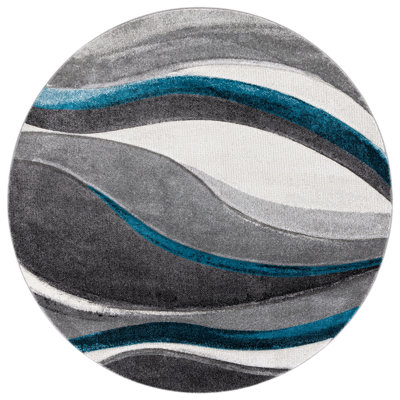 Tapis gris / turquoise Duboistown