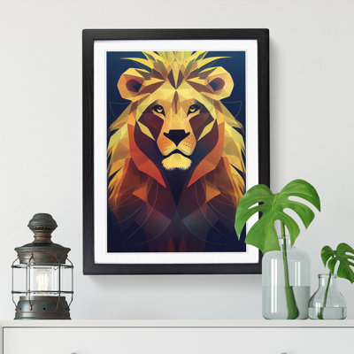 Lion Conceptual Art - Picture Frame Print