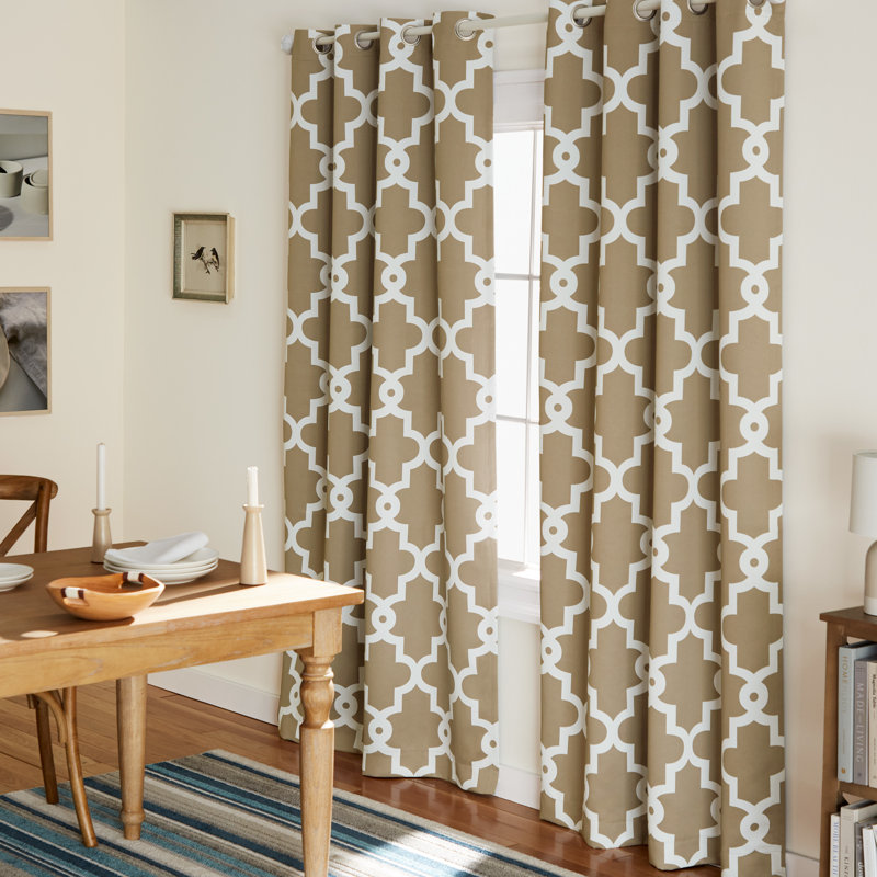 Neida Room Darkening Curtain Pair, Taupe, 52" W x 84" L
