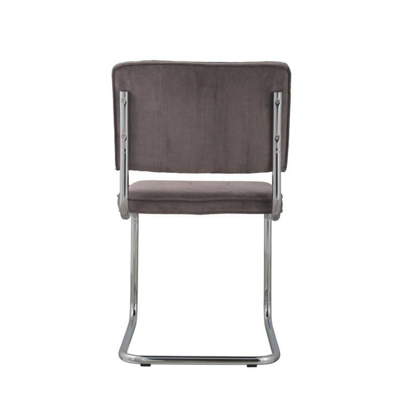 Chaise en porte-à-faux rembourrée en tissu, Gris foncé